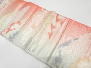 アンティーク　山並に草花・古典柄織り出し袋帯（材料）